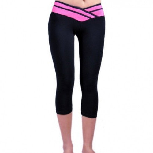 Waistband Capri Leggings Fitness Pants