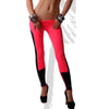 Women Waist Skinny Side Leather Legging